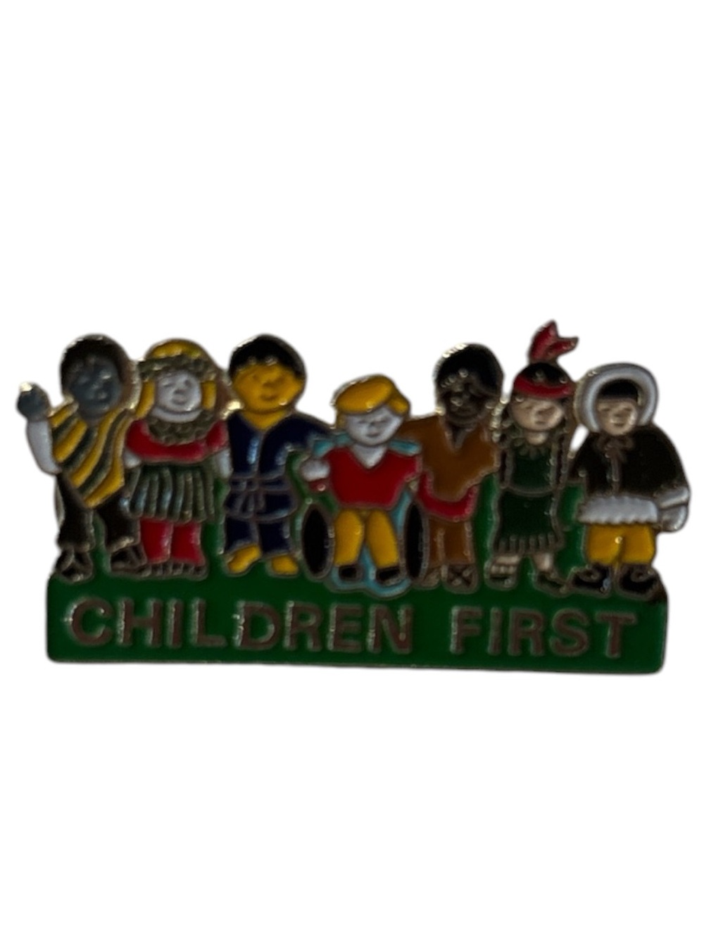 Vintage Children First Pin